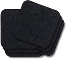 Cookinglife Coasters - Vegan leather - Black - 10 x 10 cm - 6 pieces