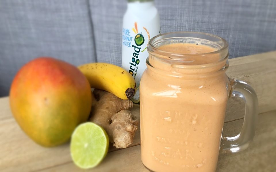 A fresh and nutritious shake packed with fruit, vegetables and ginger