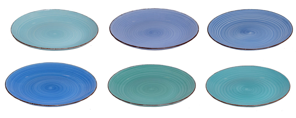 Platos para cena Delice azul ø 26,5 cm - 6 piezas Cookinglife