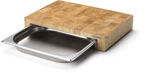 Continenta Cutting Board with Stainless Steel Drawer - Wood/Stainless Steel - 39 x 27cm