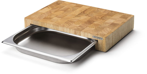 Continenta Cutting Board with Stainless Steel Drawer - Wood/Stainless Steel - 39 x 27cm