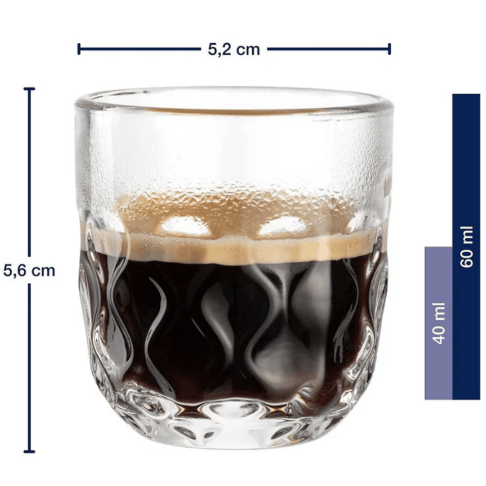 Leonardo Espresso Glasses Gocce Glass Clear 60 ml - 2pc Espresso Cups Dishwasher