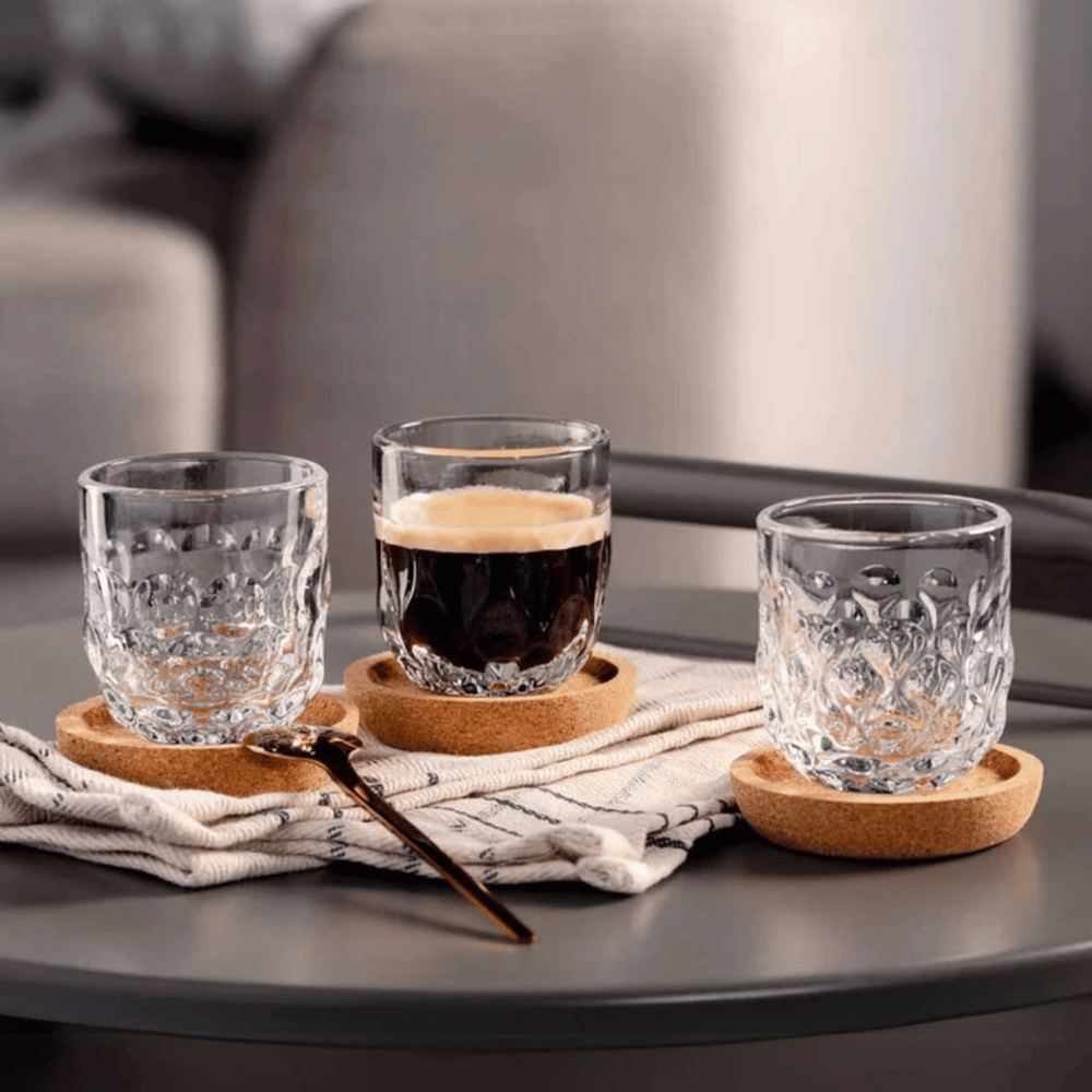 Leonardo Espresso Glasses Gocce Glass Clear 60 ml - 2pc Espresso Cups Dishwasher