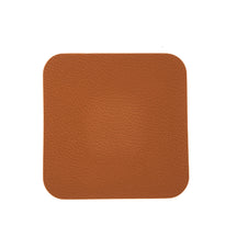 Cookinglife Coasters - Vegan leather - Black / Cognac - double-sided - 10 x 10 cm - 6 pieces