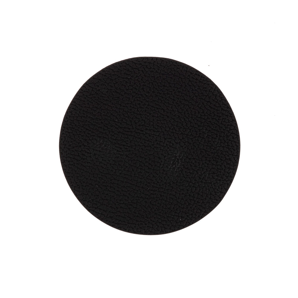 Cookinglife Coasters - Vegan leather - Black / Cognac - double-sided - ø 10 cm - 6 pieces