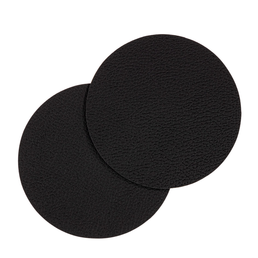 Cookinglife Coasters - Vegan leather - Black - ø 10 cm - 6 pieces