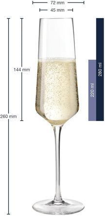 Copas de champán Leonardo - Flutes - Puccini - 280 ml - 6 piezas