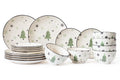 Cookinglife Christmas Dinnerware Set Green 18-piece / 6 persons - 6 dinner plates, 6 breakfast plates & 6 bowls