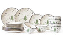 Cookinglife Christmas Dinnerware Set Green 18-piece / 6 persons - 6 dinner plates, 6 breakfast plates & 6 bowls
