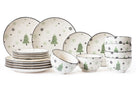 Cookinglife Christmas Dinnerware Set Green 18-piece / 6 persons - 6 dinner plates, 6 breakfast plates & 6 bowls