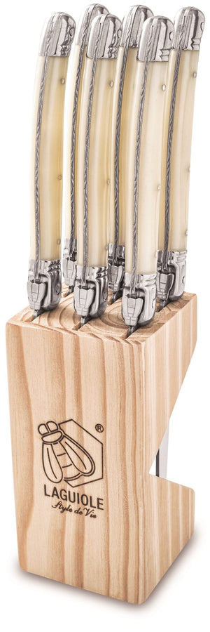 Cuchillos para steak Laguiole Style de Vie Premium Line Nácar - 6 piezas