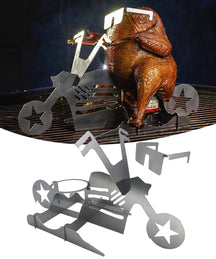 GrillX BBQ Soporte para lata de cerveza - Pollo en lata de cerveza - Bicicleta