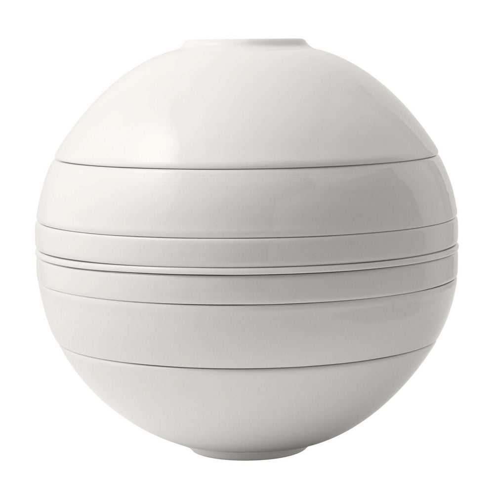 Villeroy & Boch Dinnerware Set La Boule White 7-piece / 2 persons - 2 bowls, 2 dishes, 2 universal plates and 1 serving dish