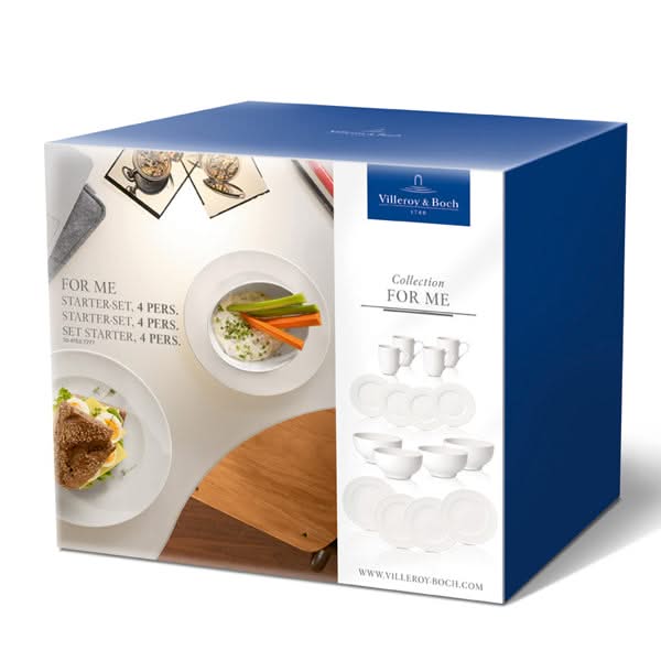 Villeroy & Boch Dinnerware Set For Me 16-piece / 4 persons - 4 mugs, 4 dinner plates, 4 breakfast plates and 4 French bowls