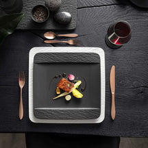 Villeroy & Boch Plato de cena Manufacture Rock - Negro - 28 x 28 cm