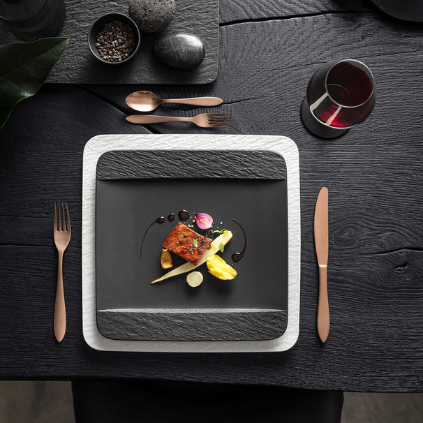 Villeroy & Boch Plato de cena Manufacture Rock - Negro - 28 x 28 cm