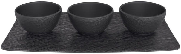 Villeroy & Boch Set de cuencos para salsas Manufacture Rock - Negro - 4 piezas