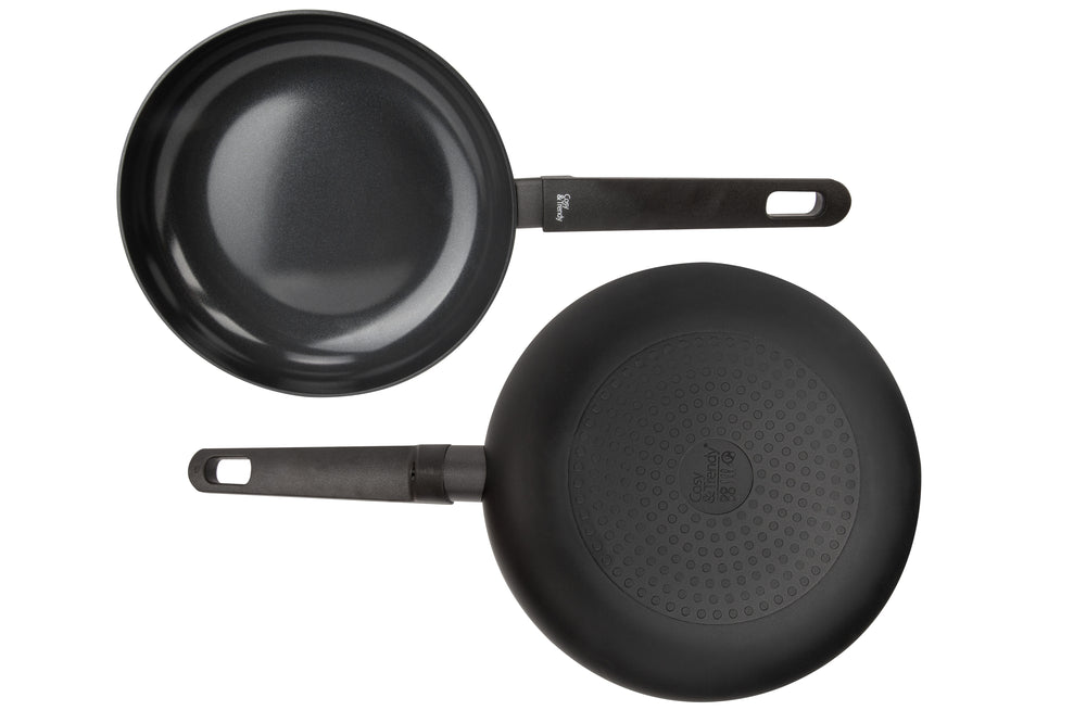 Cookinglife Frying pan set Black Cera Ø 24 and 28 cm – suitable for all heat sources – ceramic non-stick coating 