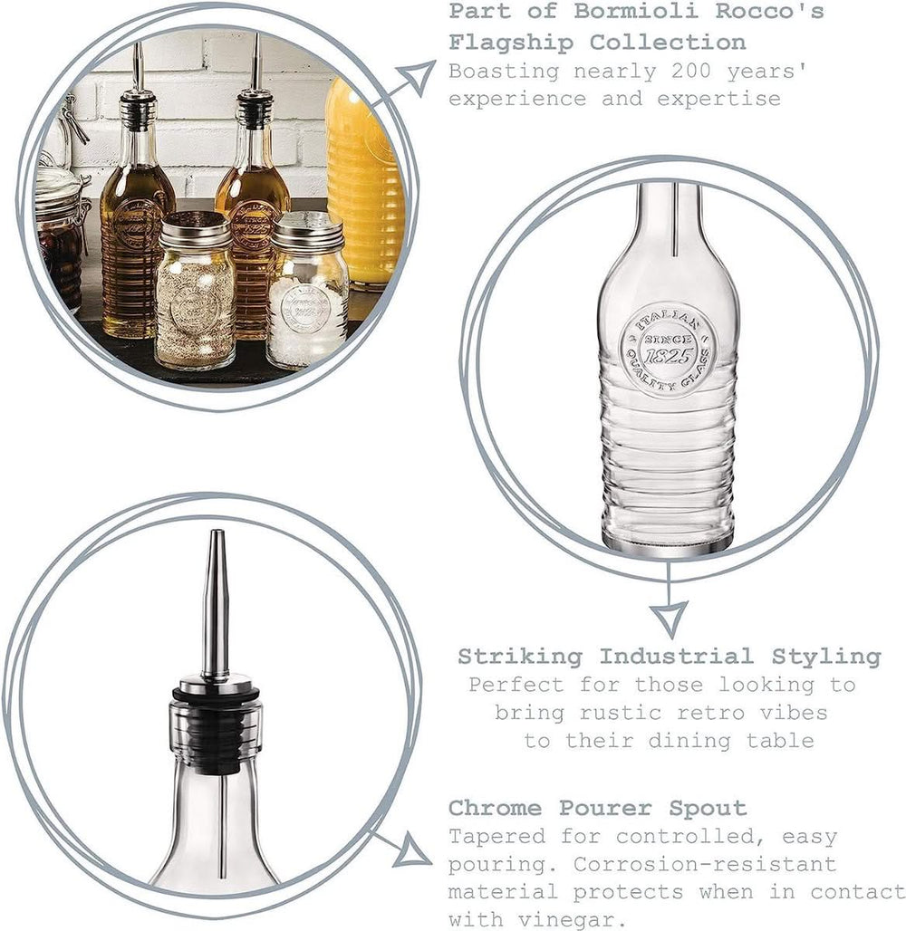 Bormioli Rocco Oil or Vinegar Bottles Officina 1825 - 275 ml - 2 pieces