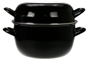 Cosy & Trendy Olla para mejillones - Negro - ø 24 cm / 5 litros - capa antiadherente esmaltada