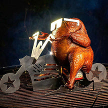GrillX BBQ Soporte para lata de cerveza - Pollo en lata de cerveza - Bicicleta