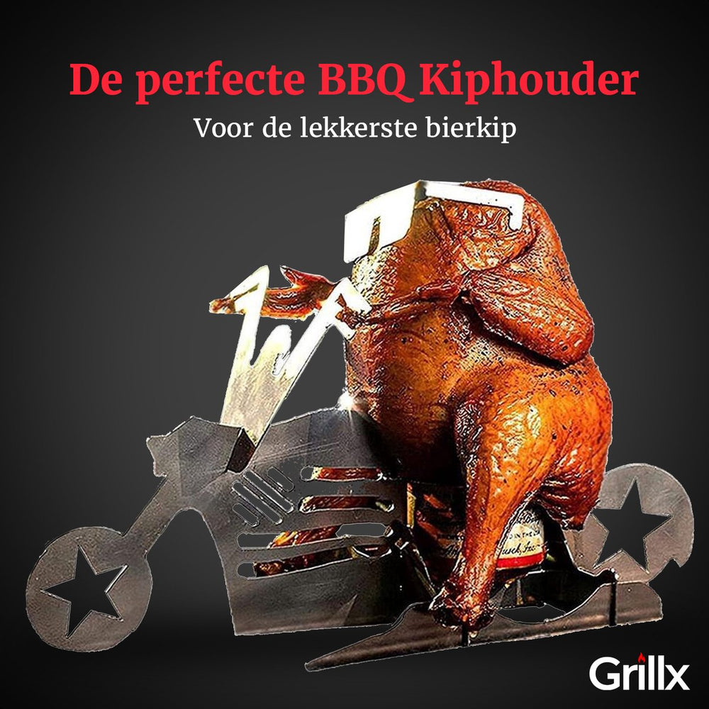 GrillX BBQ Soporte para lata de cerveza - Pollo en lata de cerveza - Bicicleta
