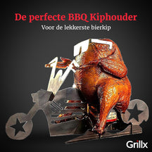 GrillX BBQ Soporte para lata de cerveza - Pollo en lata de cerveza - Bicicleta