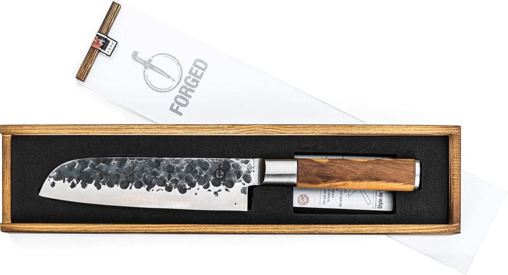Forged Santoku knife Olive 18 cm