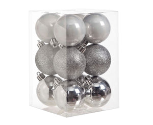 Bolas de Navidad Cosy @Home Plata ø 6 cm - 12 unidades