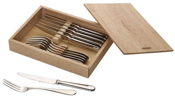 Villeroy & Boch Cubiertos para steak Oscar 12 piezas - Cuchillos y tenedores para steak