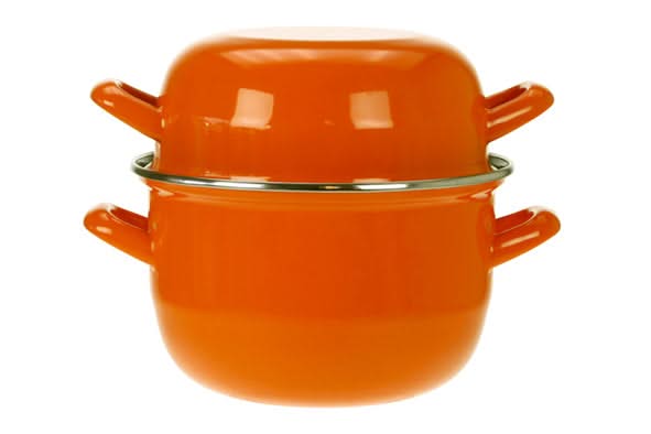 Olla para mejillones - Naranja - ø 18 cm / 2.8 litros - recubrimiento antiadherente esmaltado Cosy & Trendy