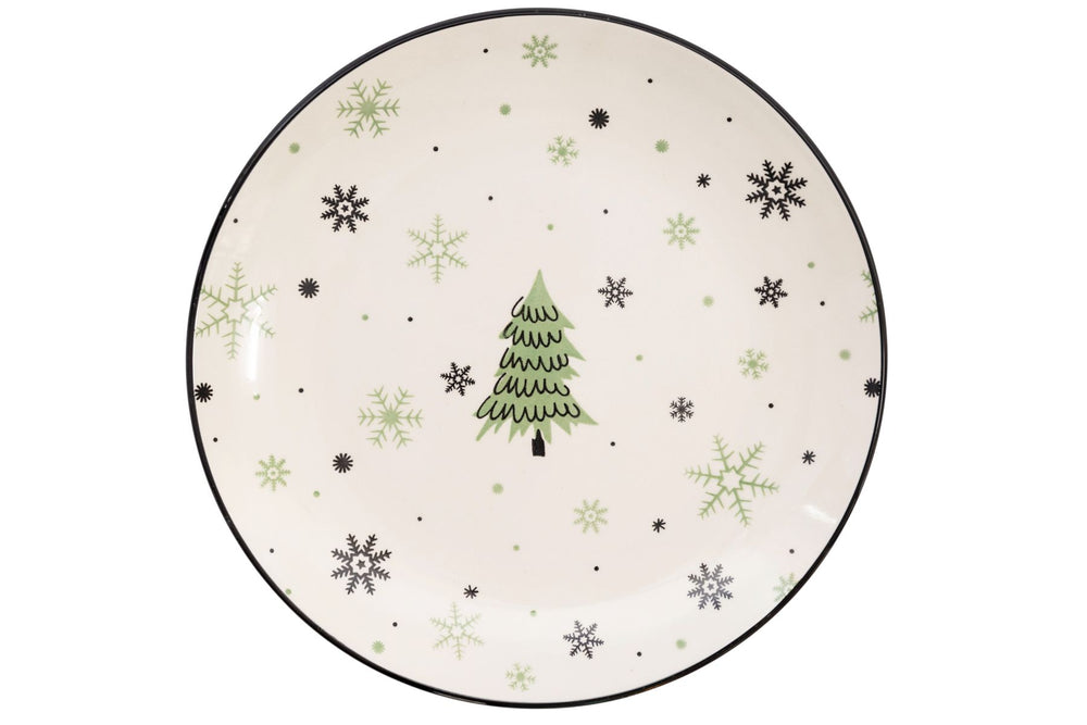 Cookinglife Christmas Dinnerware Set Green 18-piece / 6 persons - 6 dinner plates, 6 breakfast plates & 6 bowls