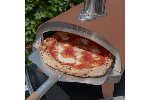 Horno para pizza ZiiPa Piana - A leña - con termómetro - Terracota - para pizzas de ø 30 cm - Piedra para pizza giratoria