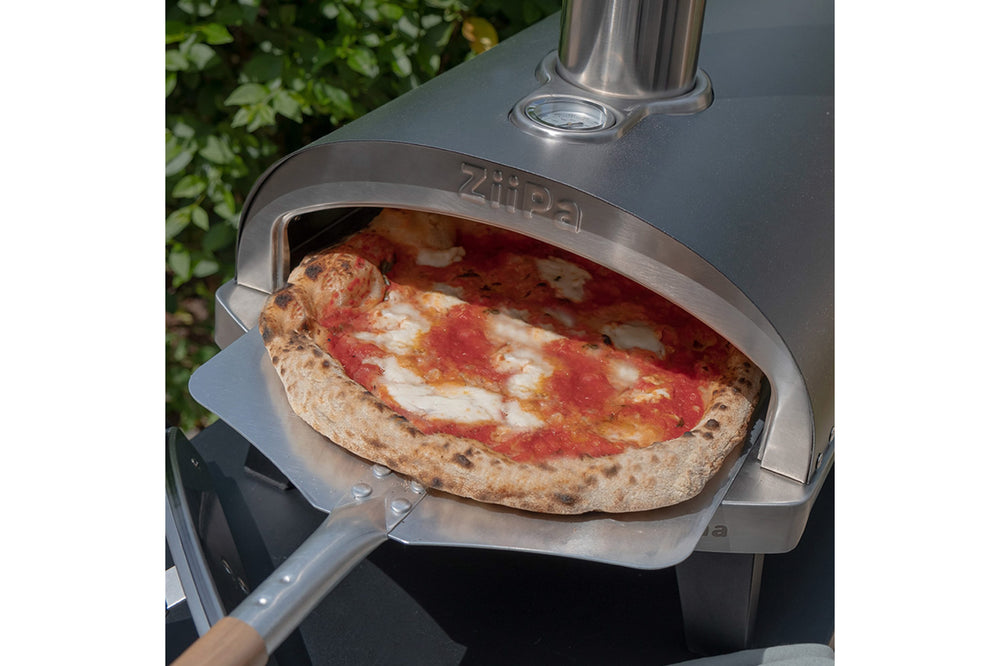 ZiiPa Pizza Oven Piana - Wood-fired - with Thermometer - Slate - for ø 30 cm pizzas - Rotating pizza stone