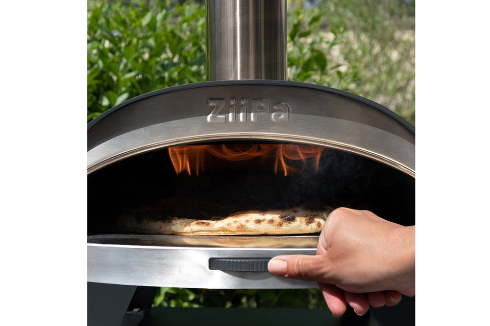 ZiiPa Pizza Oven Piana - Wood-fired - with Thermometer - Slate - for ø 30 cm pizzas - Rotating pizza stone