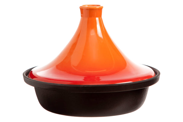 Tajine para inducción Cosy & Trendy - Negro / Naranja - ø 25 cm - sin recubrimiento antiadherente - apto para todas las fuentes de calor