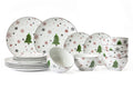 Cookinglife Christmas Dinnerware Set Red - Porcelain - 18-piece / 6 persons - 6 dinner plates, 6 breakfast plates & 6 bowls