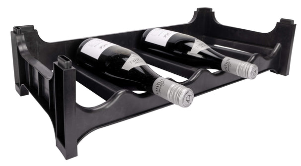 Botellero apilable negro - Plástico - 6 botellas