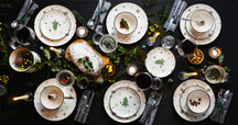 Cookinglife Christmas Dinnerware Set Green 18-piece / 6 persons - 6 dinner plates, 6 breakfast plates & 6 bowls