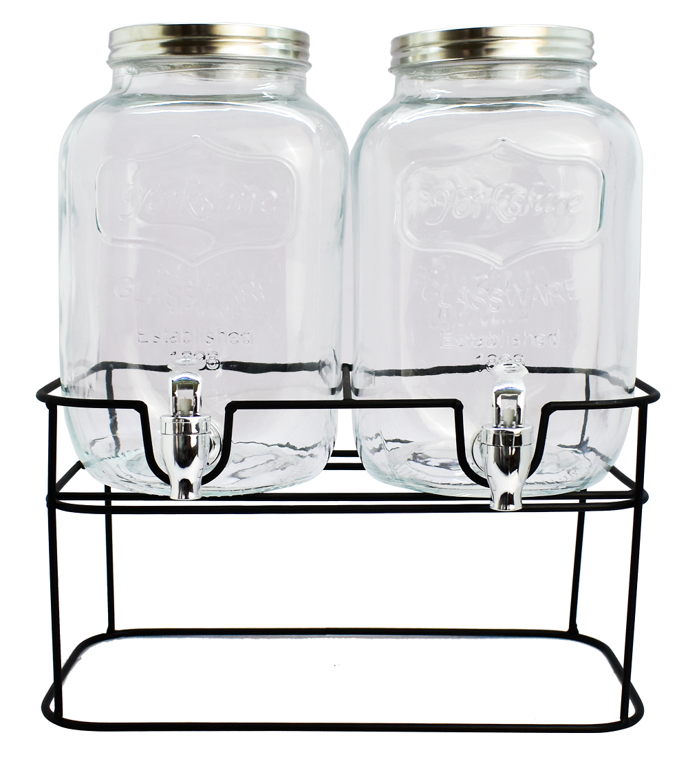 Cookinglife Double Drink Dispenser - with holder - 2 x 4 liters