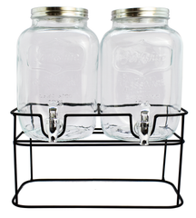 Cookinglife Double Drink Dispenser - with holder - 2 x 4 liters