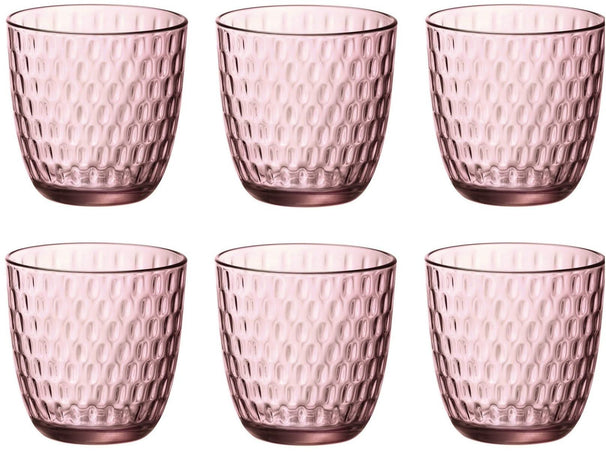Vasos de agua Bormioli Rocco Slot - Rosa - 290 ml - 6 piezas