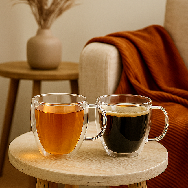 Cookinglife Double-walled Coffee / Tea Glasses with Handle 280 ml - 2 pieces