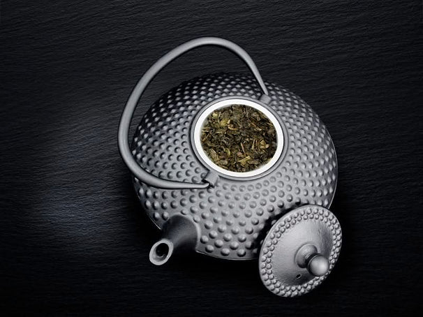 Cookinglife Teapot Arare with Stainless Steel Filter - Cast Iron Black - 1.2 Liter