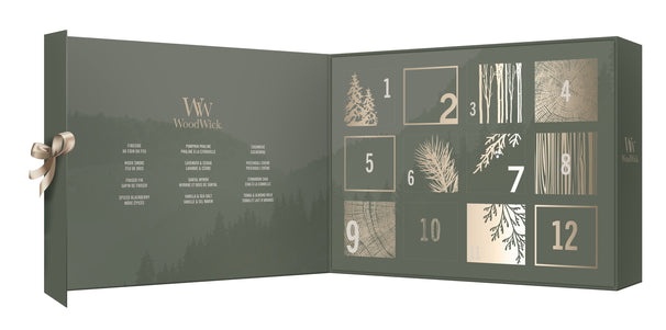 WoodWick Advent Calendar 12 Days of Fragrance - 12 Pieces - Scented Candle in Glass - Wooden Wick