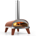 ZiiPa Pizza Oven Piana - Wood-fired - with Thermometer - Terracotta - for ø 30 cm pizzas - Rotating pizza stone