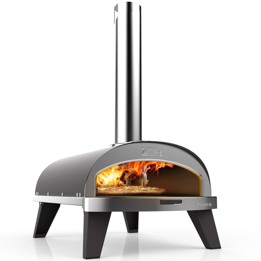 ZiiPa Pizza Oven Piana - Wood-fired - with Thermometer - Slate - for ø 30 cm pizzas - Rotating pizza stone