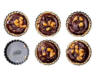 Molde para Tarta / Molde para Hornear / Molde para Quiche con Base Desmontable Premium Baking ø 10 x 2 cm - 6 Piezas