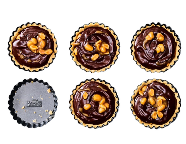 Molde para Tarta / Molde para Hornear / Molde para Quiche con Base Desmontable Premium Baking ø 10 x 2 cm - 6 Piezas