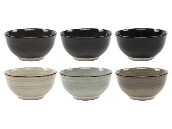 Cookinglife Small Bowls Delice Grey ø 12 cm - 6 pieces